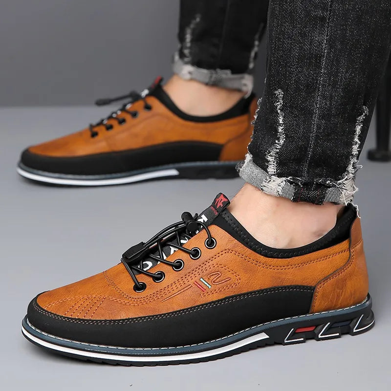Zapatos casuales de hombre sin cordones, mocasines de poliuretano transpirables