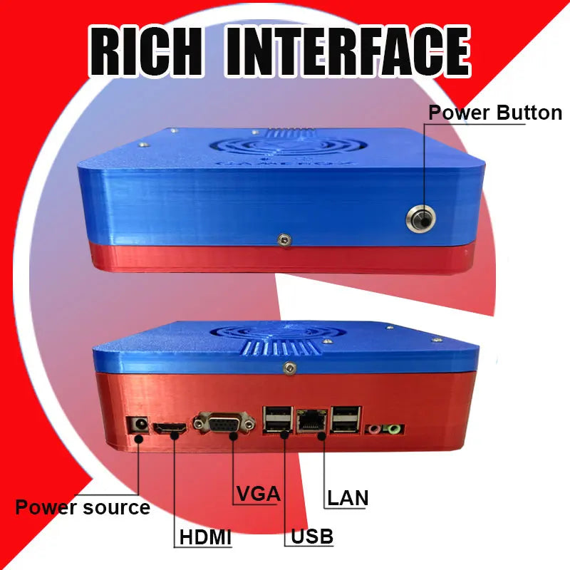 Consola de juegos de doble sistema GD10 Plug&Play para TV I3-3110M, 500G/1T ROM, más de 70000 juegos para Wii, PS2, N64, PSP, GameCube, N64, con mando inalámbrico.