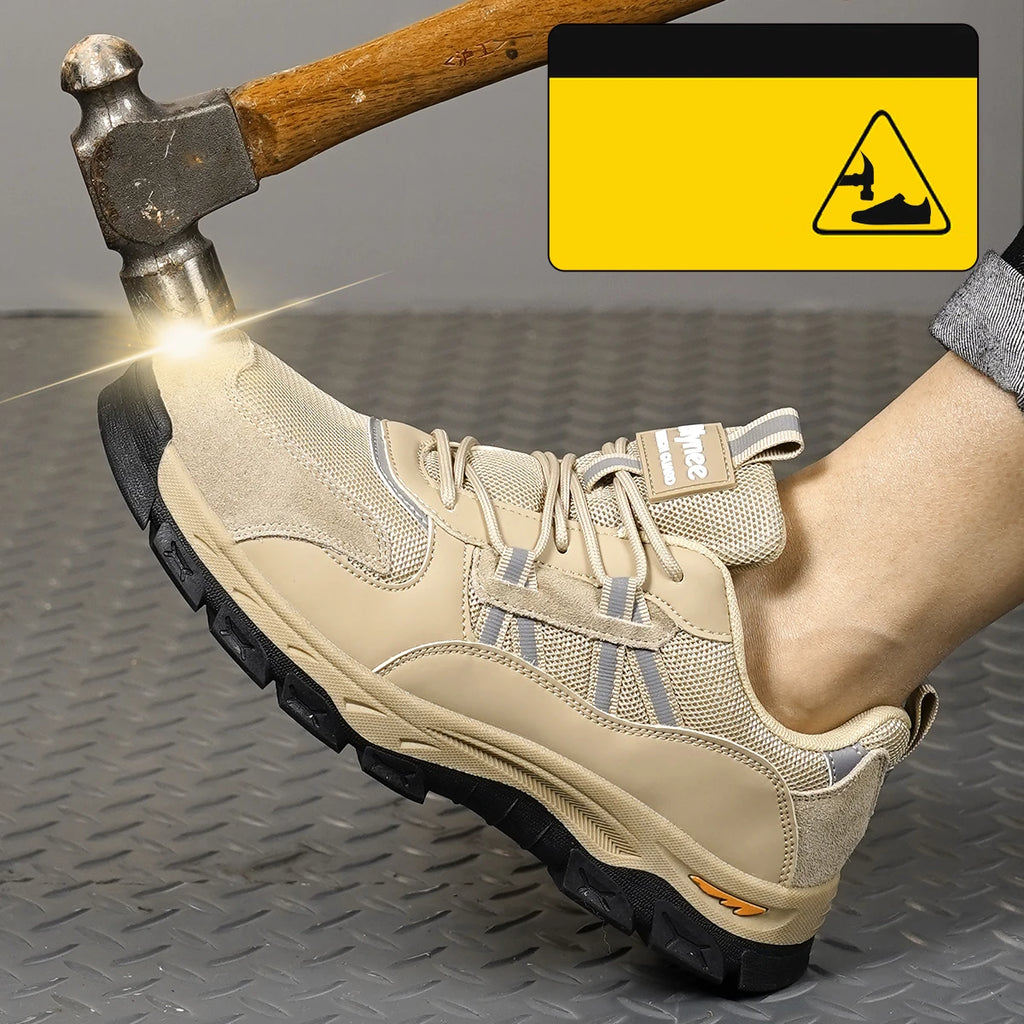 Botas de Seguridad Industriales Ligeras para Hombre, con Puntera de Acero, Antiaplastamiento, Calzado de Trabajo Protector