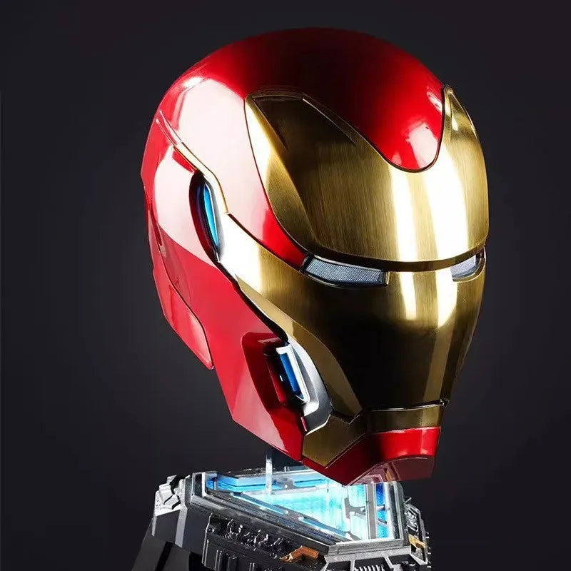 Casco de Iron Man de Marvel, Escala 1:1, MK50 MK5 MK17, con Control por Voz y Ojos Luminosos, Modelo Coleccionable para Adultos, Juguete de Navidad