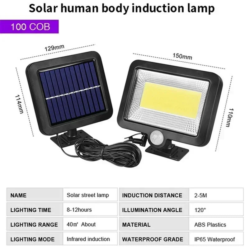 Lámpara Solar de Pared con Sensor de Movimiento 3 Modos