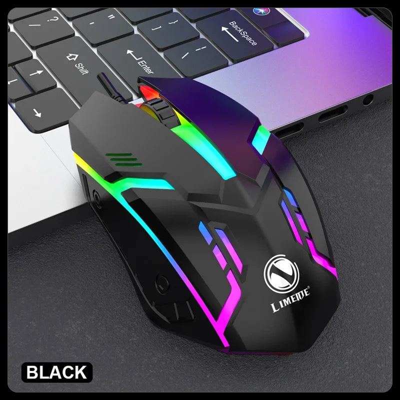 Limei S1 E deportes LED luminoso retroiluminado ratón con cable USB con cable para ordenador portátil de escritorio silencioso ratón para juegos de ordenador de oficina