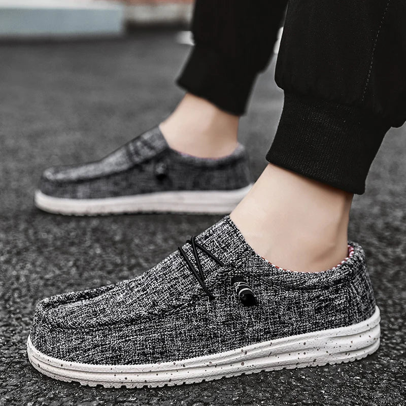 Zapatos informales de marca para hombre, zapatos de lona vaqueros a la moda, zapatos planos transpirables para caminar para hombre, zapatos ligeros de talla grande para exteriores, mocasines