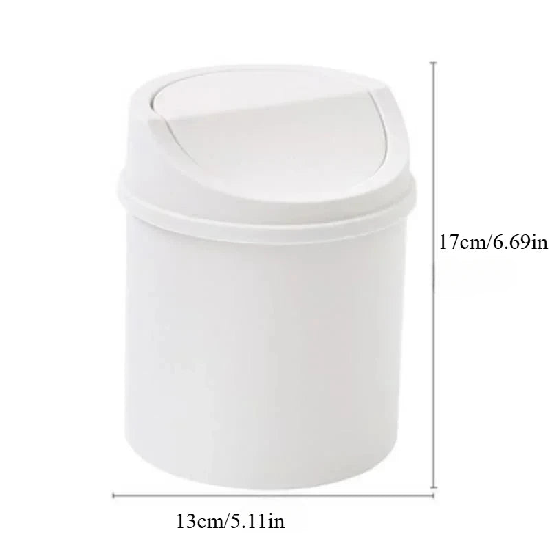 Mini cubo de basura de escritorio con tapa, organizador de basura, dormitorio, oficina, escritorio, caja de almacenamiento para coche, cocina, baño, basura