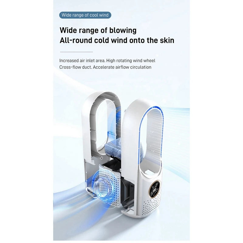 Enfriador de Aire Portátil USB Sin Aspas con 6 Velocidades