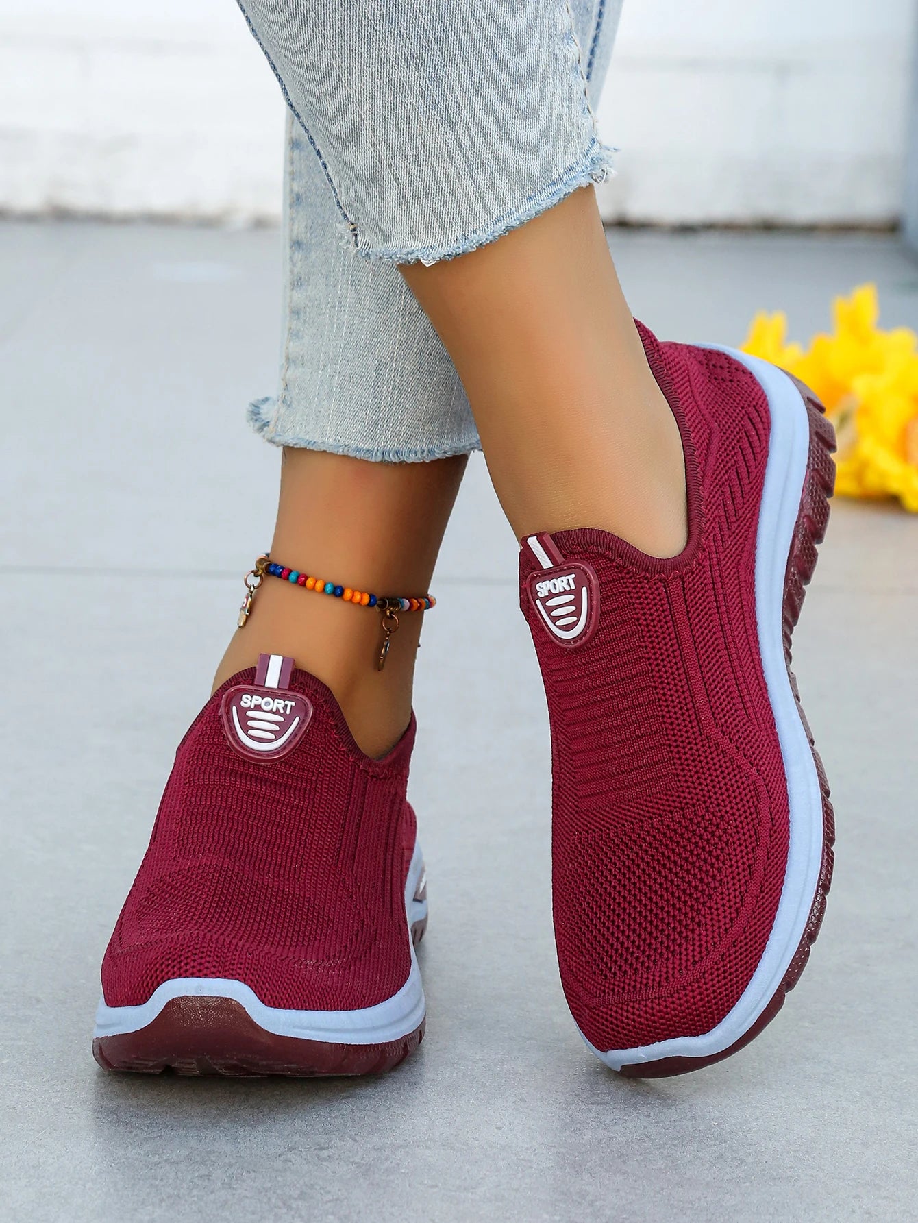 Zapatillas de Mujer Sin Cordones Tejido Transpirable