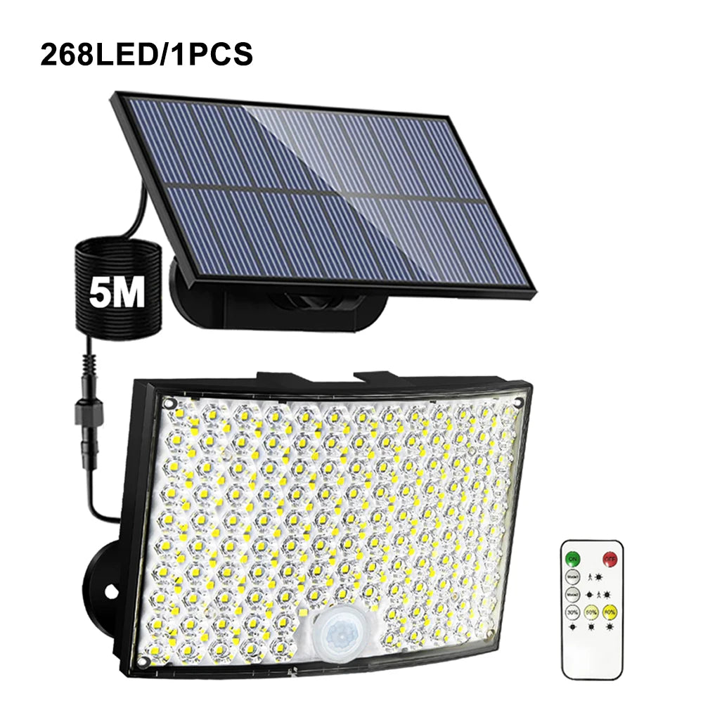 Lámpara Solar LED con Sensor de Movimiento para Jardín y Exterior
