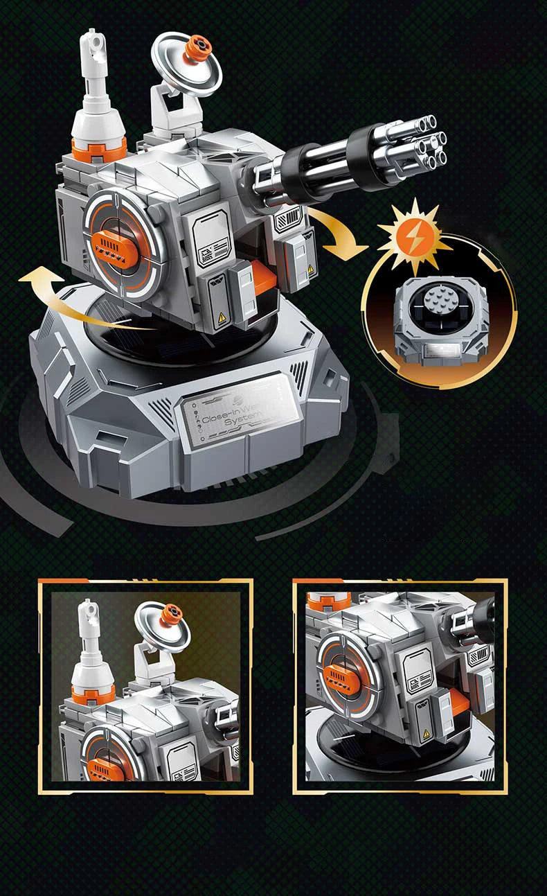Juego de bloques de construcción militares con energía solar JAKI, adorno de escritorio, juguete educativo para ensamblar modelos, regalo de cumpleaños para niños
