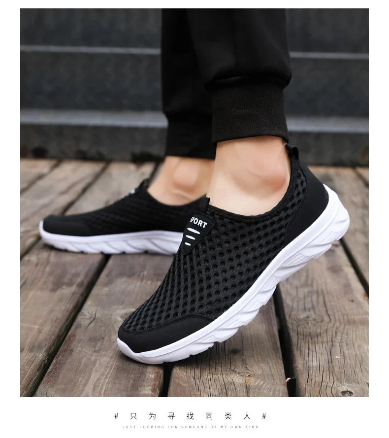 YRZL, zapatos informales ligeros para hombre, zapatillas informales transpirables sin cordones para hombre, zapatos planos antideslizantes para caminar al aire libre, talla 39-46