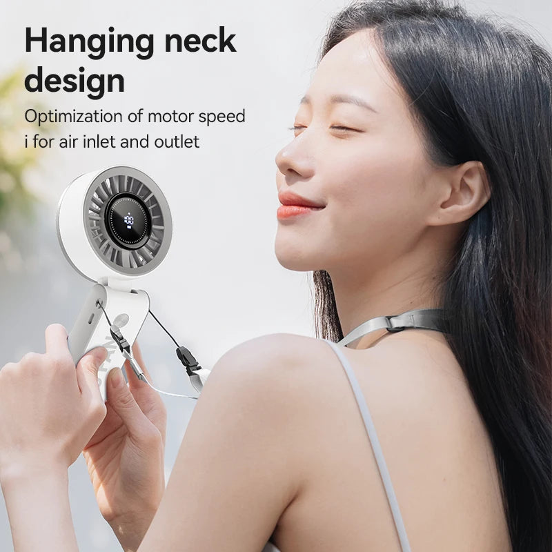 Ventilador Portátil de Mano con Pantalla Digital y 100 Velocidades