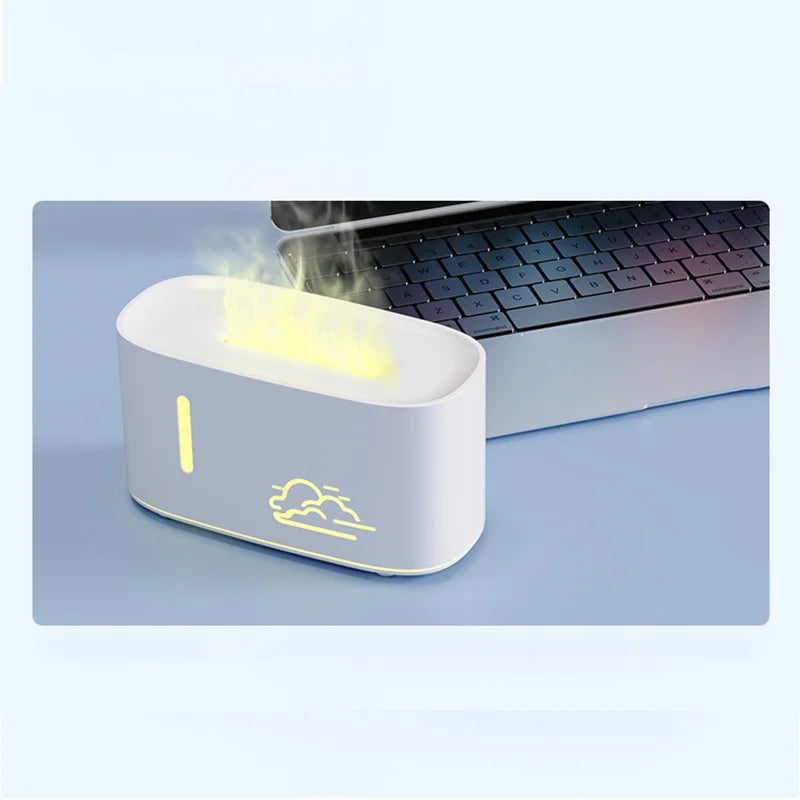 Máquina de aromaterapia con llama de nube, humidificación por nano atomización, lámpara de atmósfera colorida adecuada para oficina y dormitorio