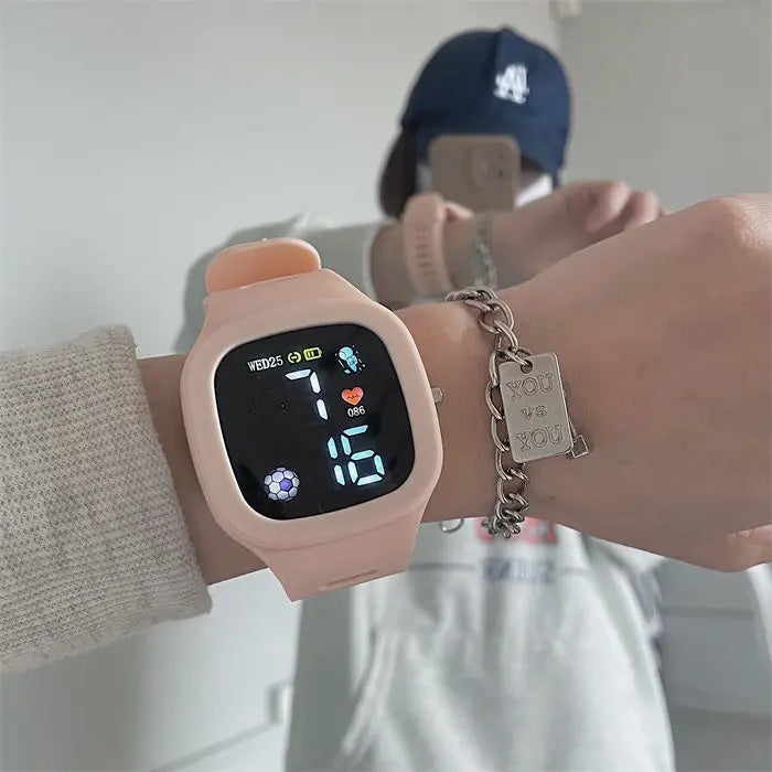 Reloj Deportivo Digital LED Cuadrado para Mujer