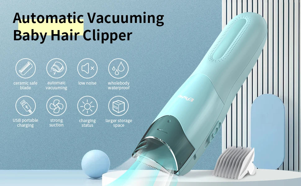 Cortapelos al vacío para niños y niños pequeños, recortador de pelo profesional, Kit de corte de pelo eléctrico, Máquina para cortar cabello recargable