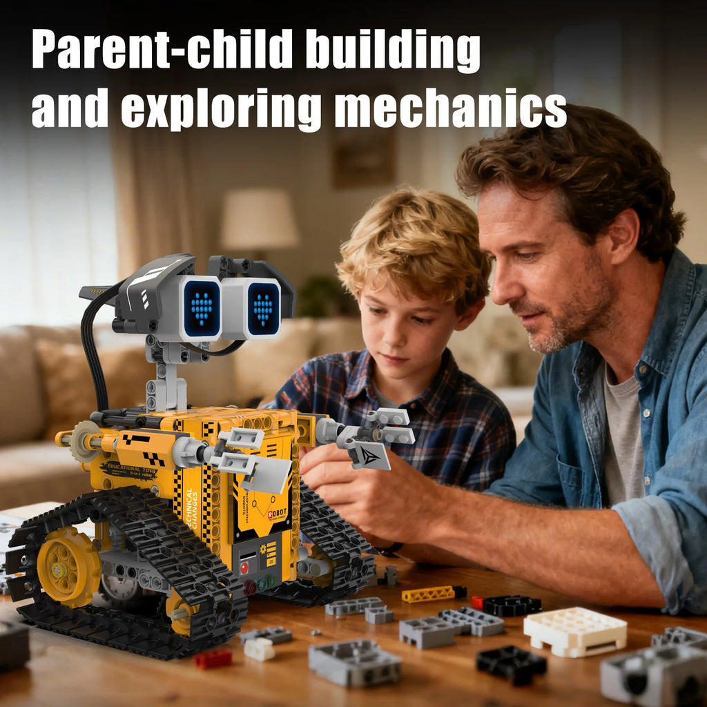 Montaje de modelo de robot transformable 5 en 1 con pantalla Digital, juguete de bloques de construcción de robot de control remoto, juguete para regalo para niños