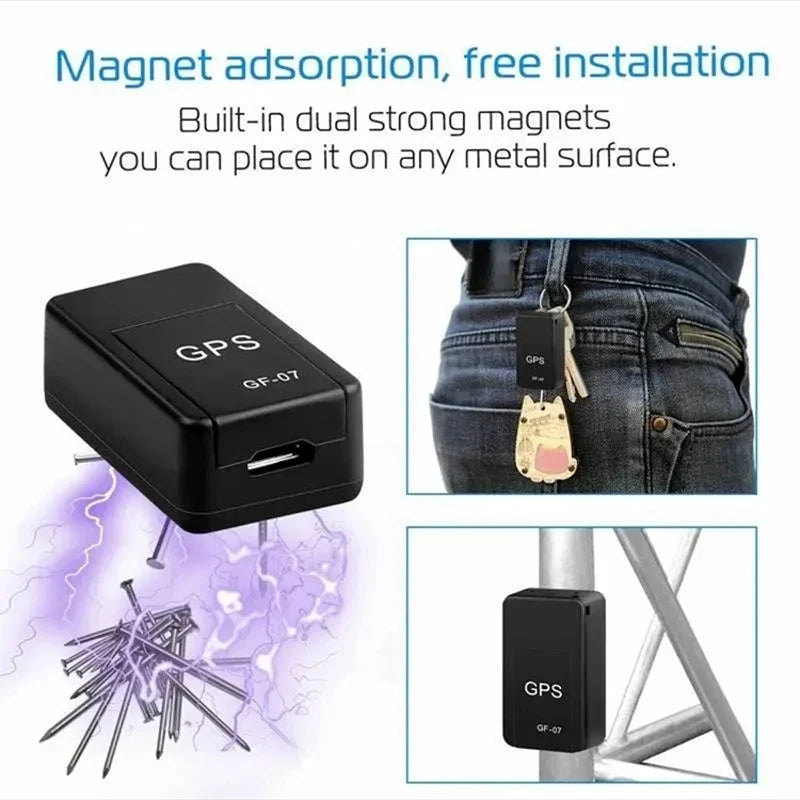 Mini Rastreador GPS GF-07 para Auto, Bicicleta, Mascotas, Niños, Rastreo en Tiempo Real, Posicionador Magnético Resistente Antipérdida ﻿