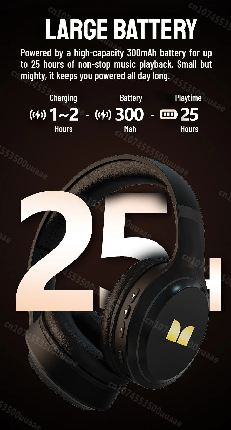 Auriculares Bluetooth 6.0 Monster Harmonic N21 con Modo EQ Dual, Sonido Estéreo Envolvente, Plegables, con Cable/Inalámbricos