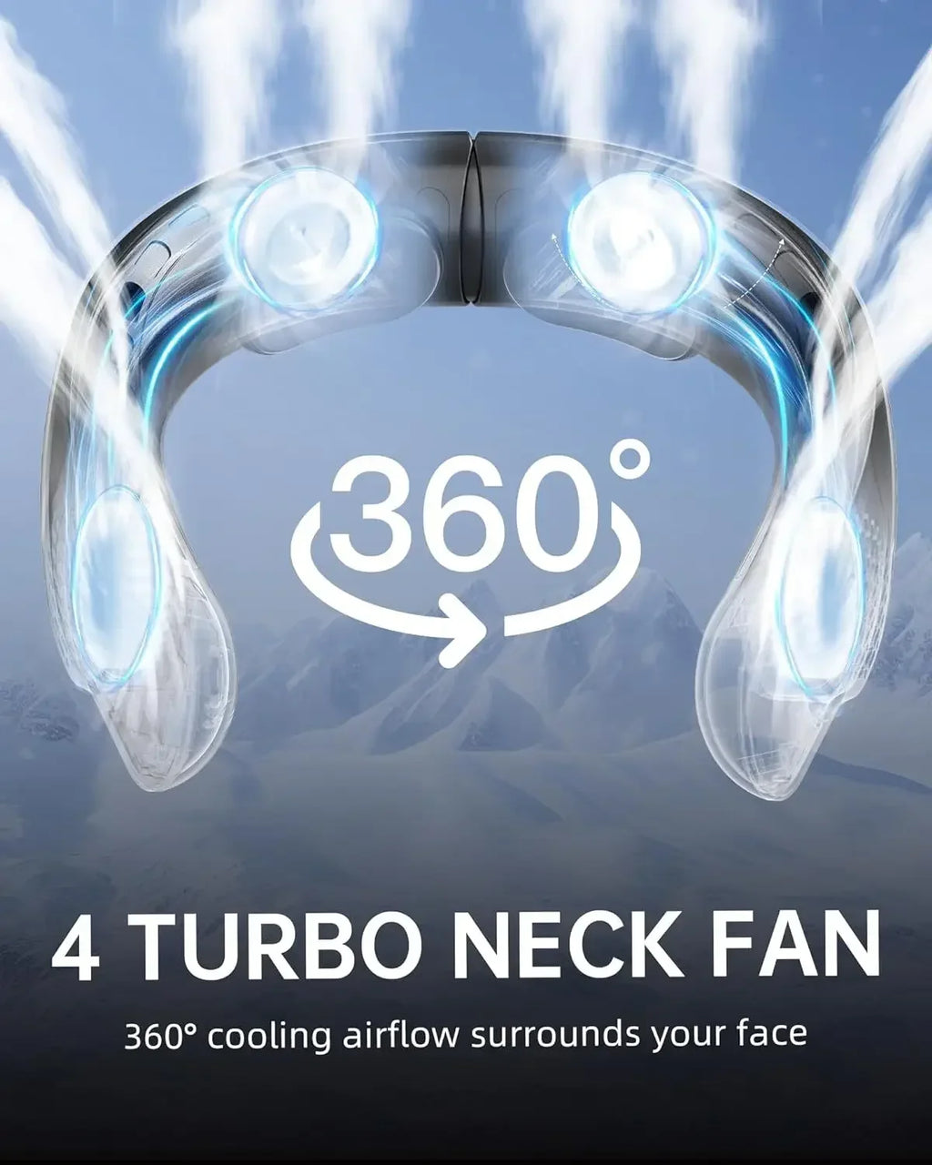 Ventilador de Cuello Portátil 4000mAh con 3 Velocidades
