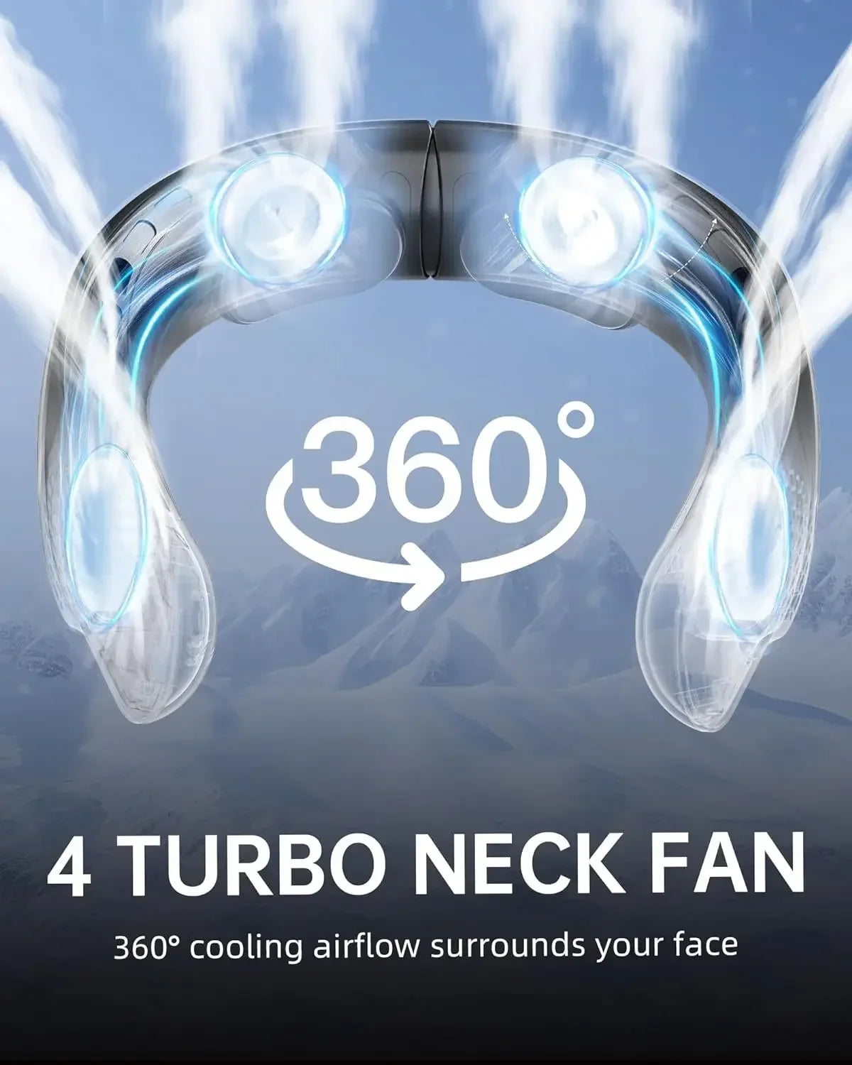 Ventilador de Cuello Portátil 4000mAh con 3 Velocidades