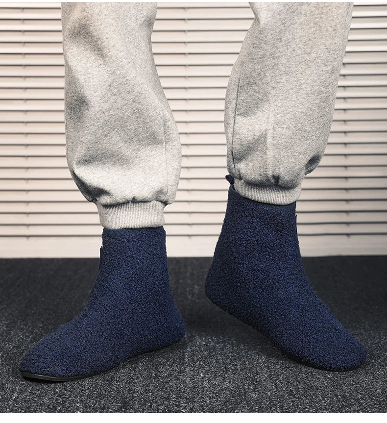 YRZL, zapatos de algodón de invierno, botines para hombre, zapatillas ligeras sin cordones cálidas, mocasines de algodón de felpa para interiores, zapatos cálidos de invierno para hombre