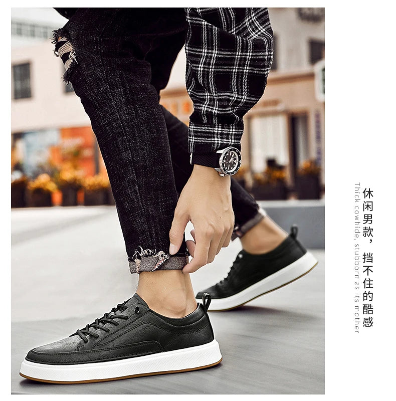 Zapatos de cuero genuino para hombre de marca, cómodas plantillas de suela blanda, zapatos Oxford informales para hombre, calzado deportivo para exteriores