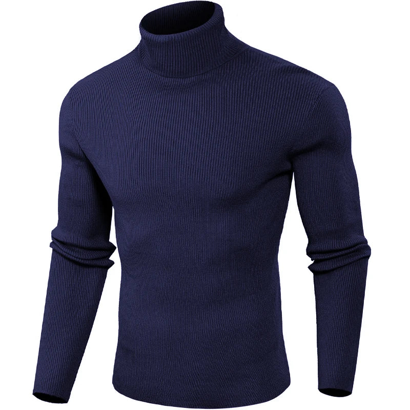 Juego de animales, blusa fría de lujo para hombre, suéteres informales, jersey de lana con cuello alto, camisetas básicas a rayas, sudadera cálida de punto para hombre