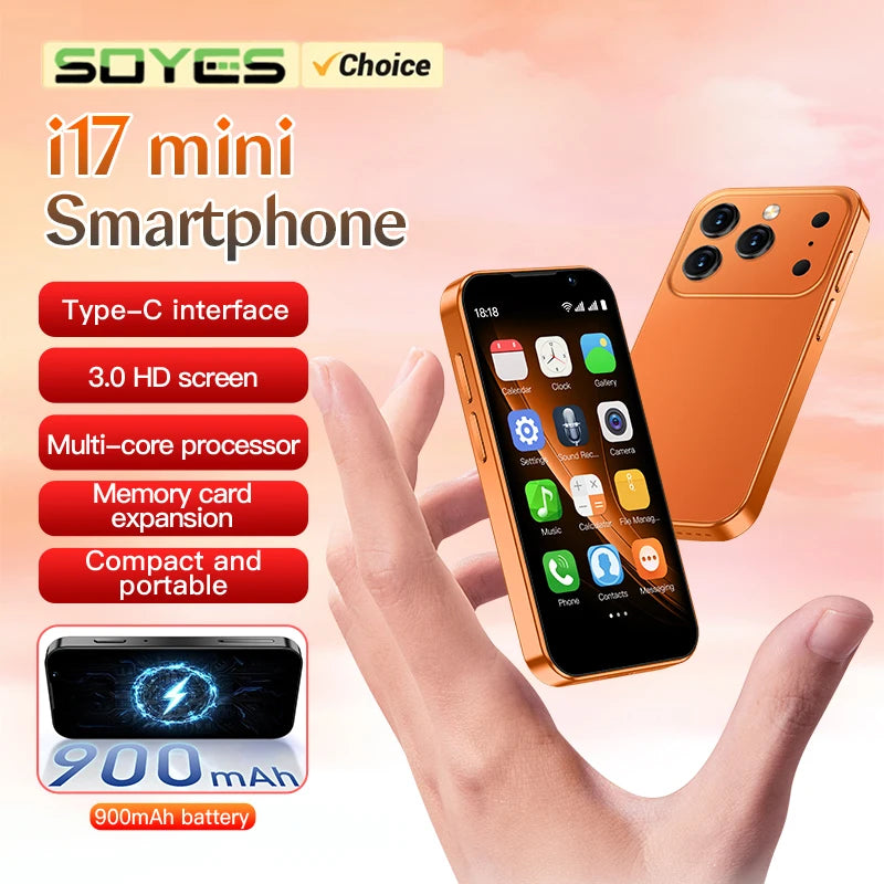SOYES i17 Mini Smartphone pantalla de 3,0 "2GB RAM 16GB ROM Dual SIM en espera Cámara Dual Android 9,0 múltiples aplicaciones compatible con teléfono pequeño