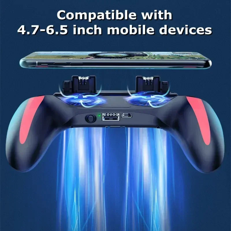 Mango de juego para teléfono móvil H10 de 4 dedos con radiador, mando de disparo, Joystick para IOS y Android, accesorios para juegos