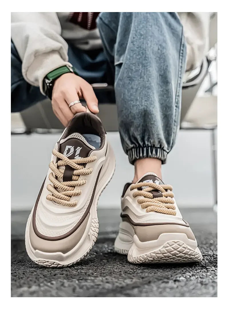 Zapatos Deportivos Casuales para Hombre, Zapatos de Skate con Suela Gruesa a la Moda, Zapatos Modernos y Cómodos para Hombre, Adecuados para Exteriores