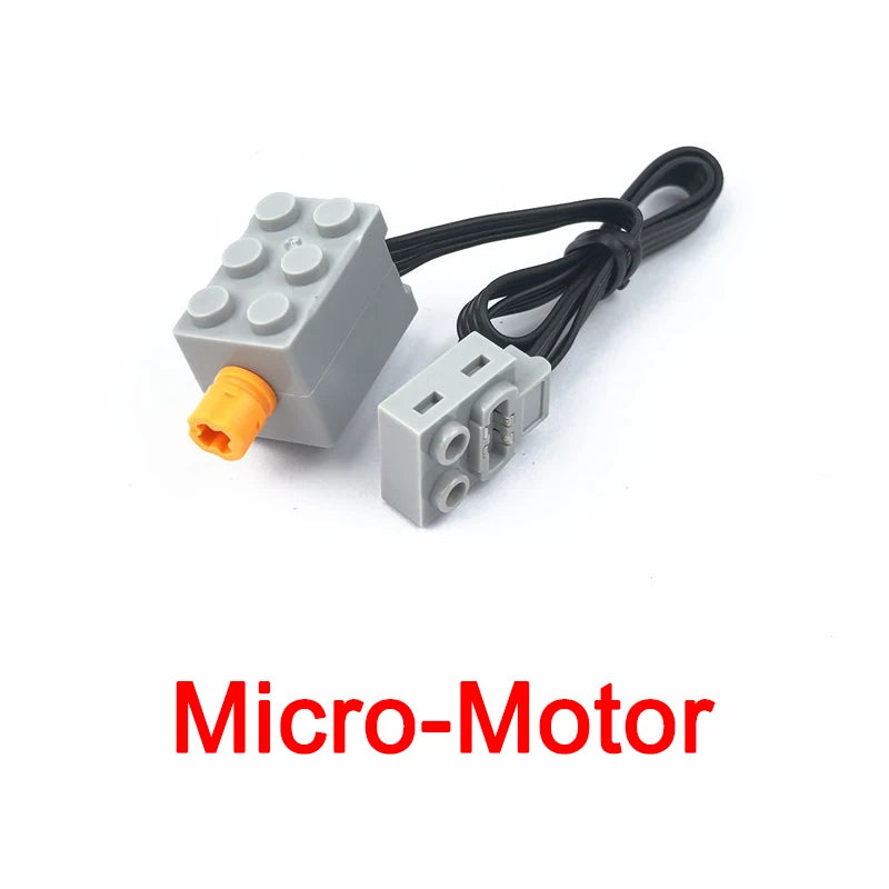 Bloques de construcción electrónicos técnicos, accesorios de reacondicionamiento MOC, micromotor, piezas de funciones de potencia RC, bloques de coche DIY creativos, juguetes para niños