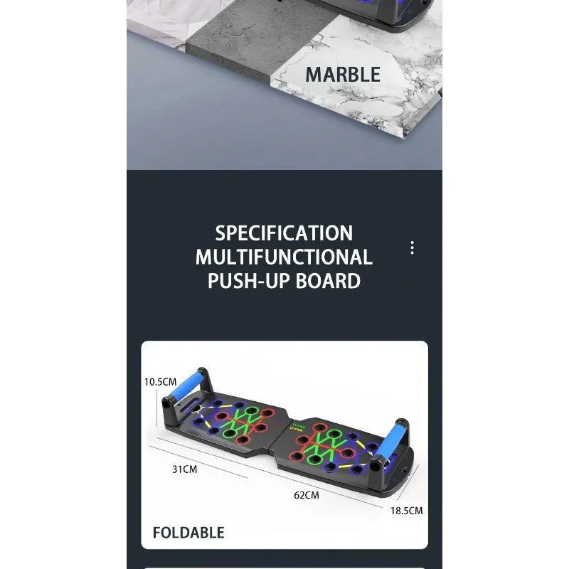 Tabla de flexiones plegable multifuncional para fitness en casa o exteriores