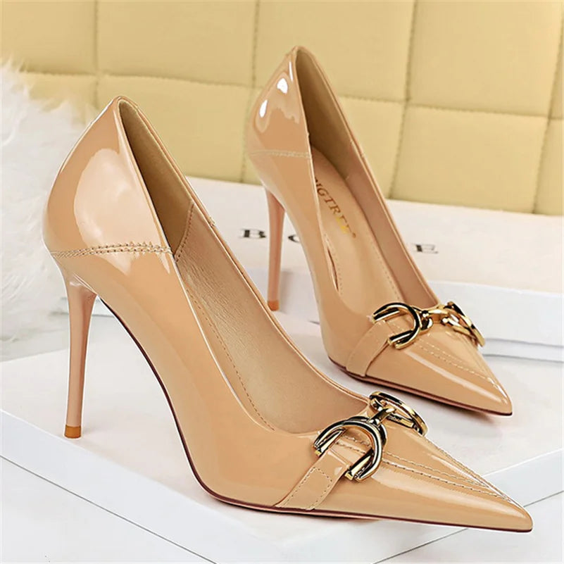 Zapatos de Tacón Alto Stiletto con Hebilla para Mujer