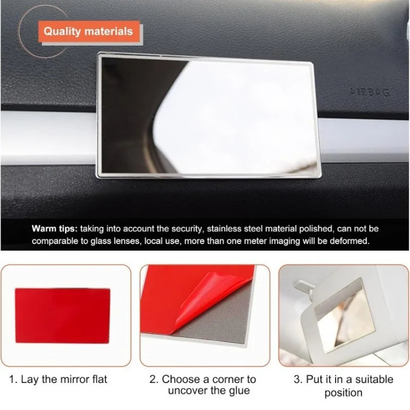 Espejo para visera de coche, espejo cosmético de sombreado solar de acero inoxidable para esposa y novia, espejo de maquillaje para respaldo de asiento en tocador de coche