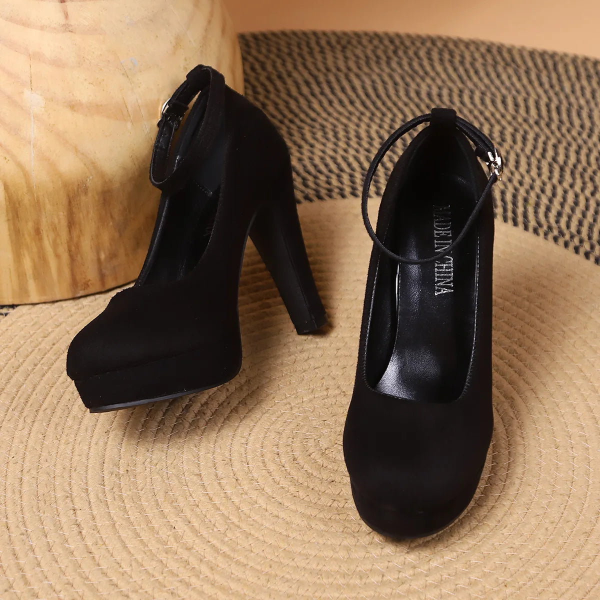 Zapatos de Tacón Alto con Plataforma y Hebilla para Mujer