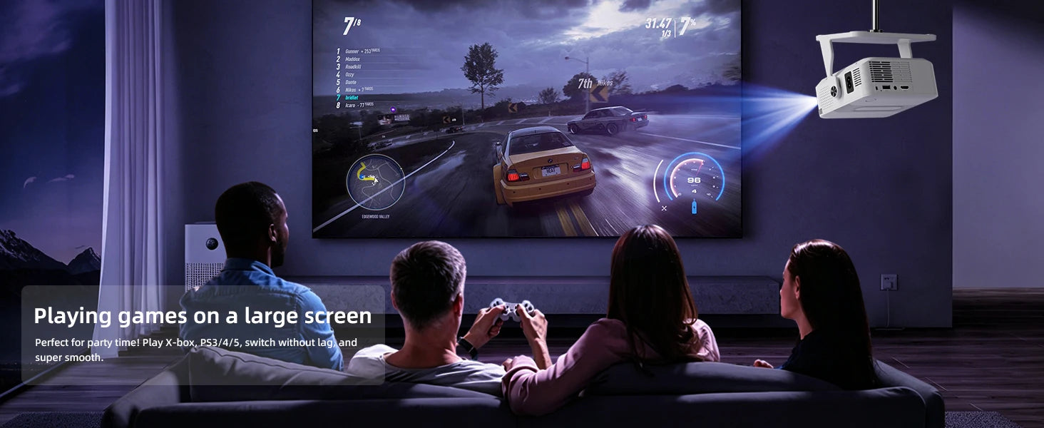 Proyector Xnano HA109 4K Android 11 Wifi6 Dual 200ANSI Allwinner H723 BT5.0 720P 1280*720P Cine en Casa Proyector para Exteriores