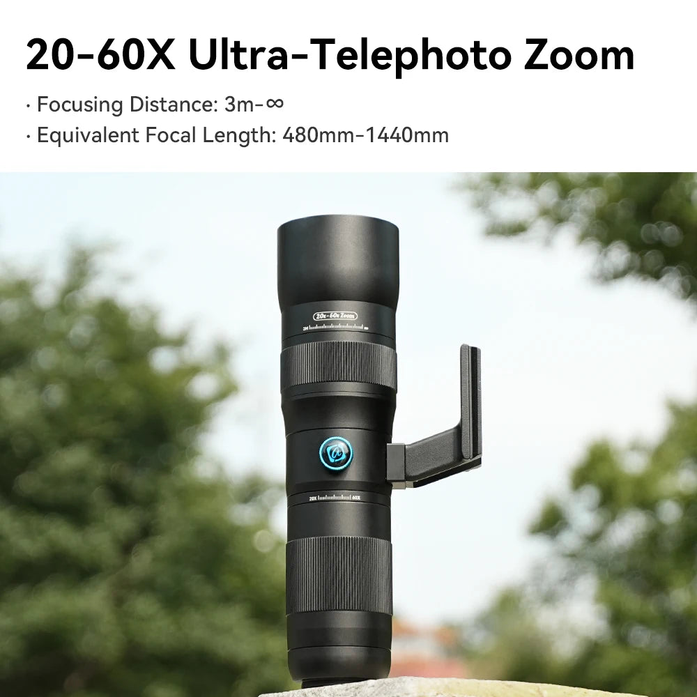 Lente Teleobjetivo APEXEL 20x-60x para Smartphone con Trípode