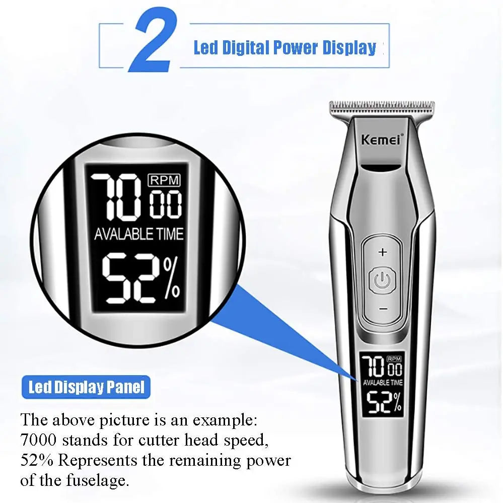 Cortadora de Pelo Recargable por USB para Hombre, Modelos KM-5027, KM-2028