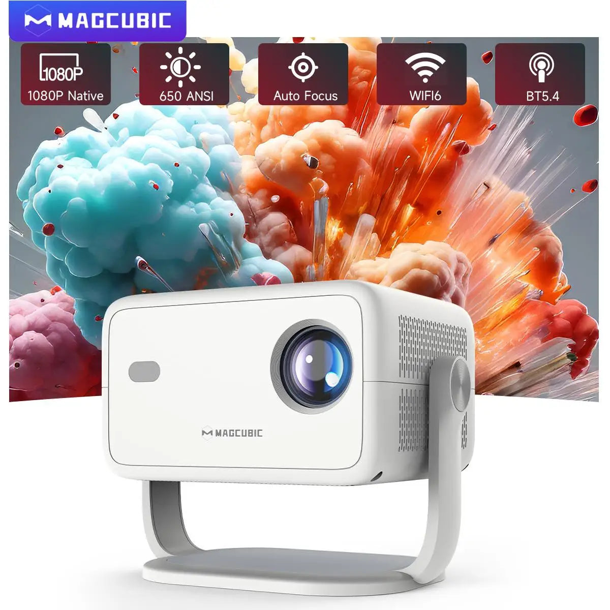 Proyector Magcubic L018 nativo 1080P 8K Android 14, WiFi6 y enfoque automático