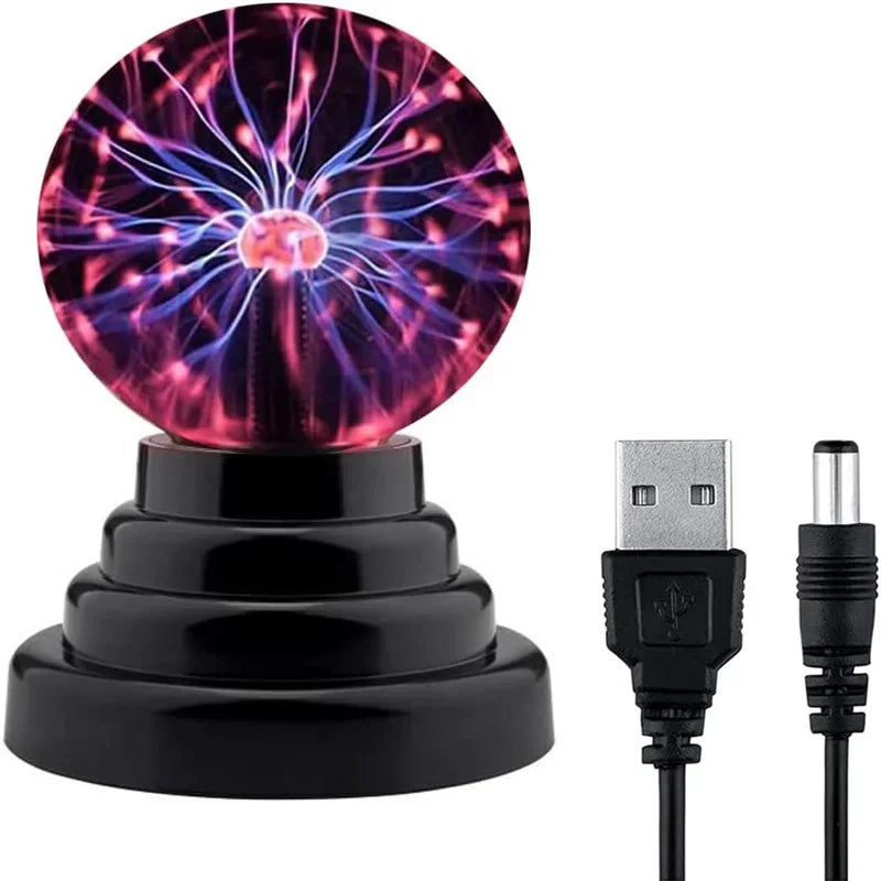Lámpara mágica de bola de Plasma, luz LED nocturna de cristal táctil para decoración de dormitorio de niños, iluminación de ambiente para fiesta de Navidad, juguete de regalo de cumpleaños