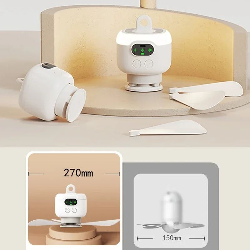 Nuevo ventilador de techo de viento grande recargable por USB, lámpara de noche con aspas extraíbles, iluminación de 8000mAh \ 12000mAh de capacidad, ventilador para exteriores para el hogar