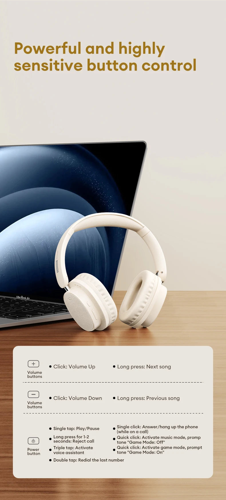 Auriculares Retro TH30 Pro Lenovo para Juegos, Inalámbricos, Bluetooth 6.0, Sobre la Oreja, Plegables, Deportivos, de Cuero, Regalos LS105