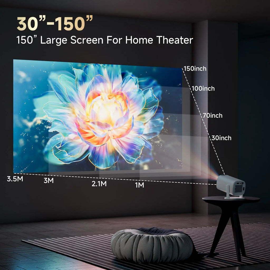 HONGTOP-proyector inteligente 4K Android 14, WiFi6, compatible con pantalla de 1080p x 720p, cine en casa inteligente, proyector portátil para exteriores