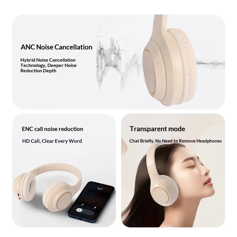 Auriculares Lenovo Bluetooth 5.3, Auriculares Inalámbricos Plegables para Computadora, Auriculares para Juegos 360 °   Auriculares con Sonido Estéreo Originales