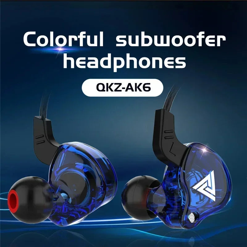 Auriculares intrauditivos originales QKZ AK6, auriculares con 6 unidades de controlador dinámico y micrófono, auriculares estéreo deportivos HIFI con subwoofer, auriculares de monitorización