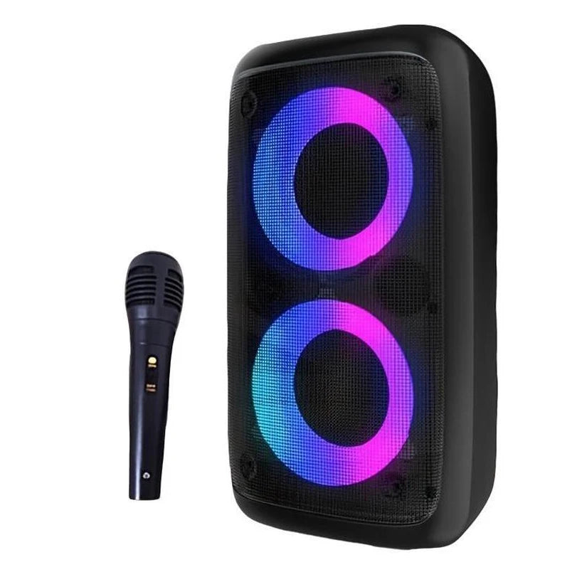 Altavoz inalámbrico De Karaoke con Bluetooth, Subwoofer portátil con micrófono, Radio, lámpara FM, caja De sonido, música, LED, TWS, Caixa De Som