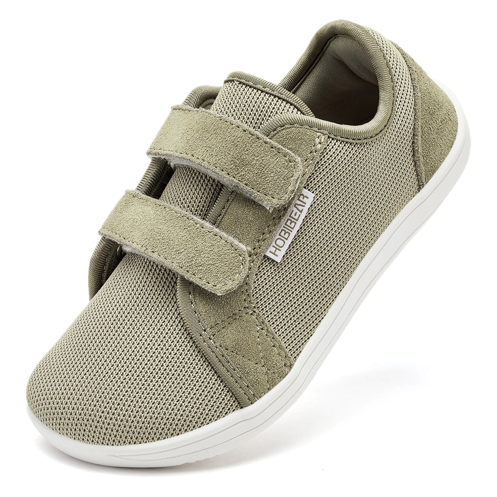 HOBIBEAR Zapatillas Descalzas para Niños Velcro Punta Ancha Malla
