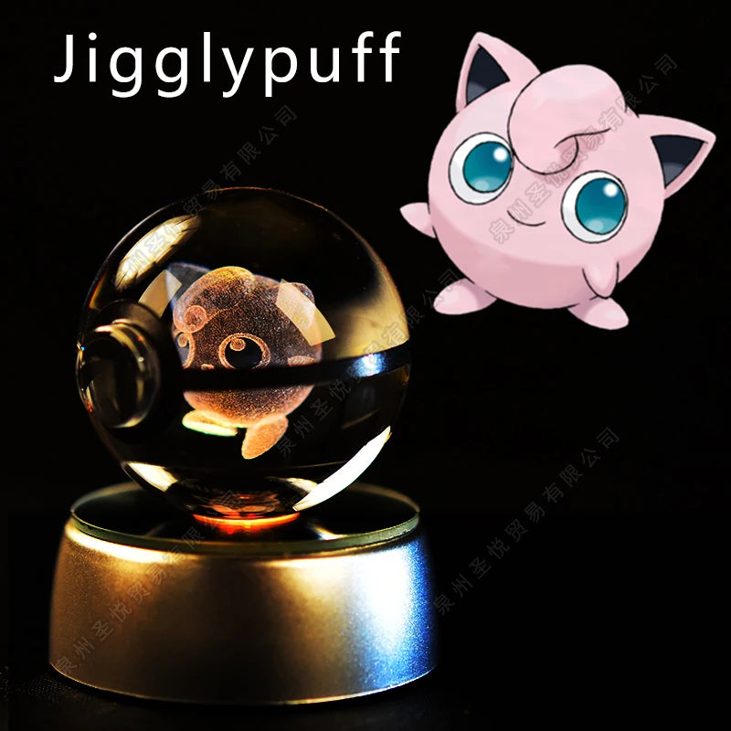 Lámpara Nocturna Pokémon Bola de Cristal 3D Pikachu