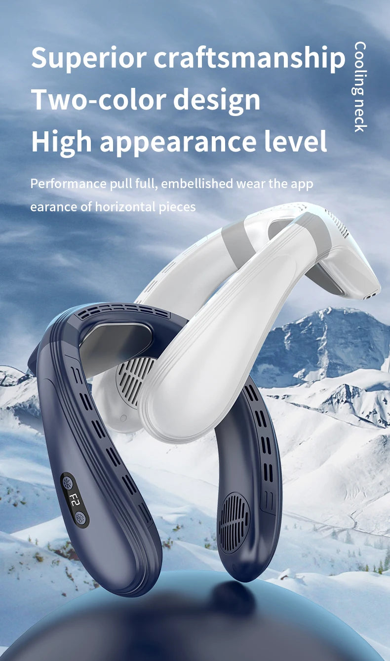 Nuevo ventilador de cuello portátil, aire acondicionado de cuello de 5200mAh, ventilador de refrigeración Semiconductor recargable, ventilador Personal para exteriores, refrigerador portátil
