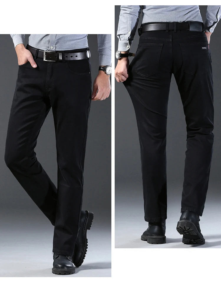 Pantalones Vaqueros Coreanos para Hombre, Elásticos, Ajuste Regular