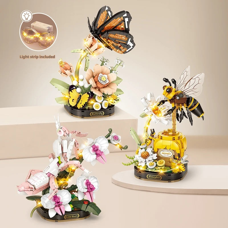 Bloques de Construcción de la Serie de Insectos Brillantes LOZ, Mini Modelo DIY, Decoración para el Hogar, Regalo de Cumpleaños para Adultos