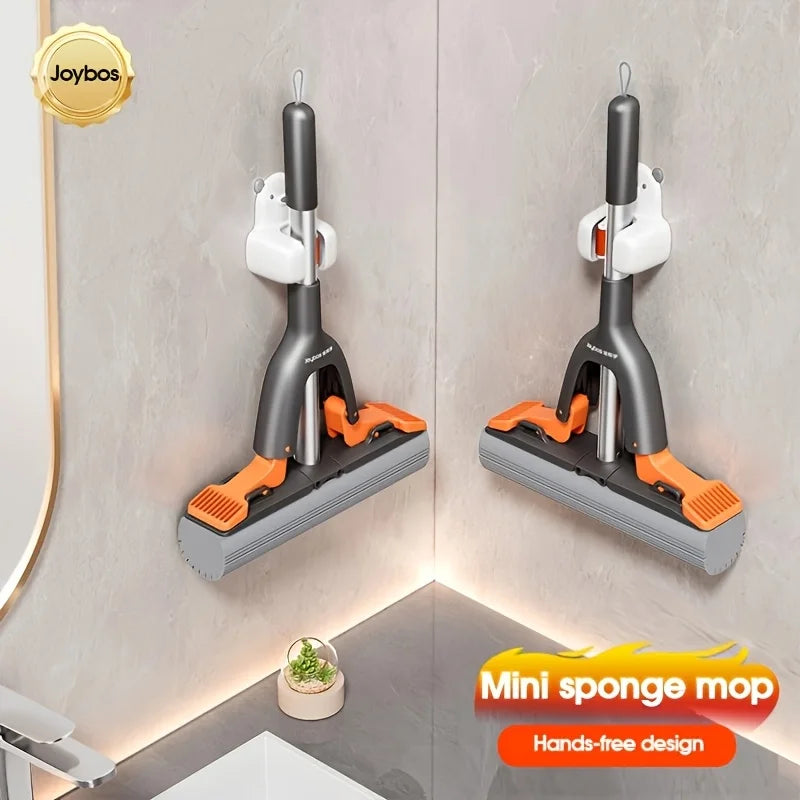 Mini fregona de esponja Joybos con sistema push-pull, uso multiusos